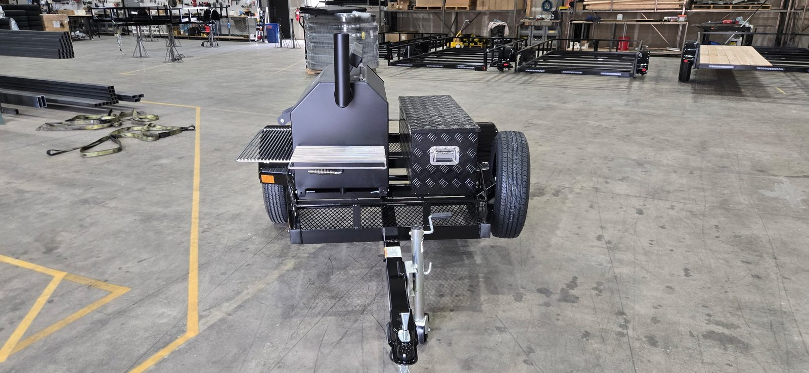 BUILT BBQ trailer front three-quarter view